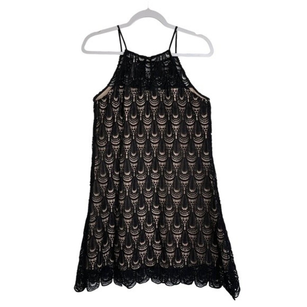 RNB Crochet Overlay Black Dress Witchy Goth Grunge Whimsigoth Party Cocktail Lrg - Picture 9 of 15